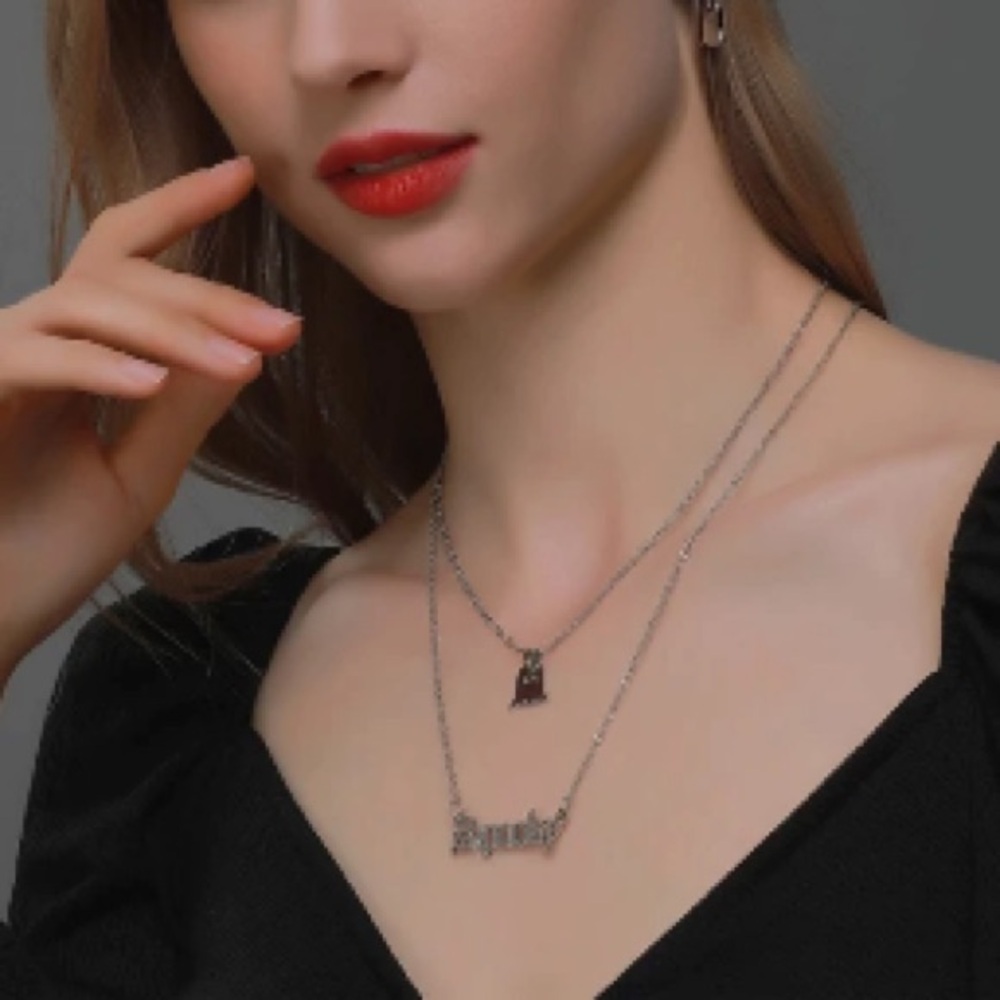 Silver Ghost and Spooky Necklace - Picture 2 of 3